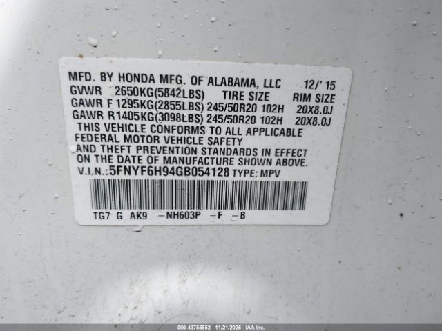 Honda Pilot Touring Image 4